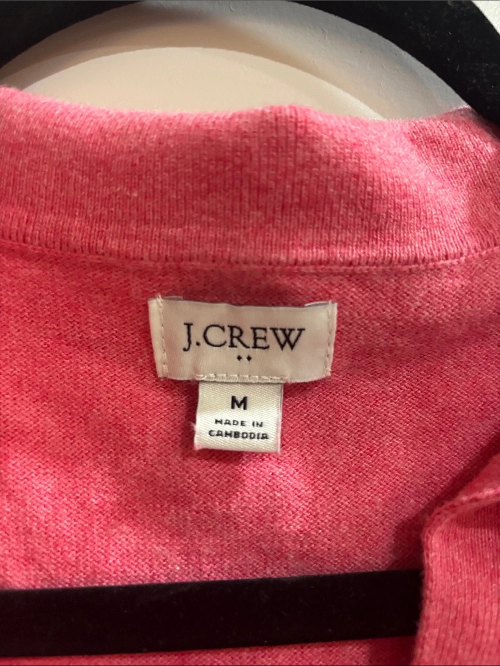 J. Crew Coral-Pink Short-Sleeve Polo Knit Top Medium